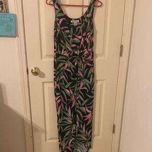 Tommy Bahama Green and Pink Maxi Dress